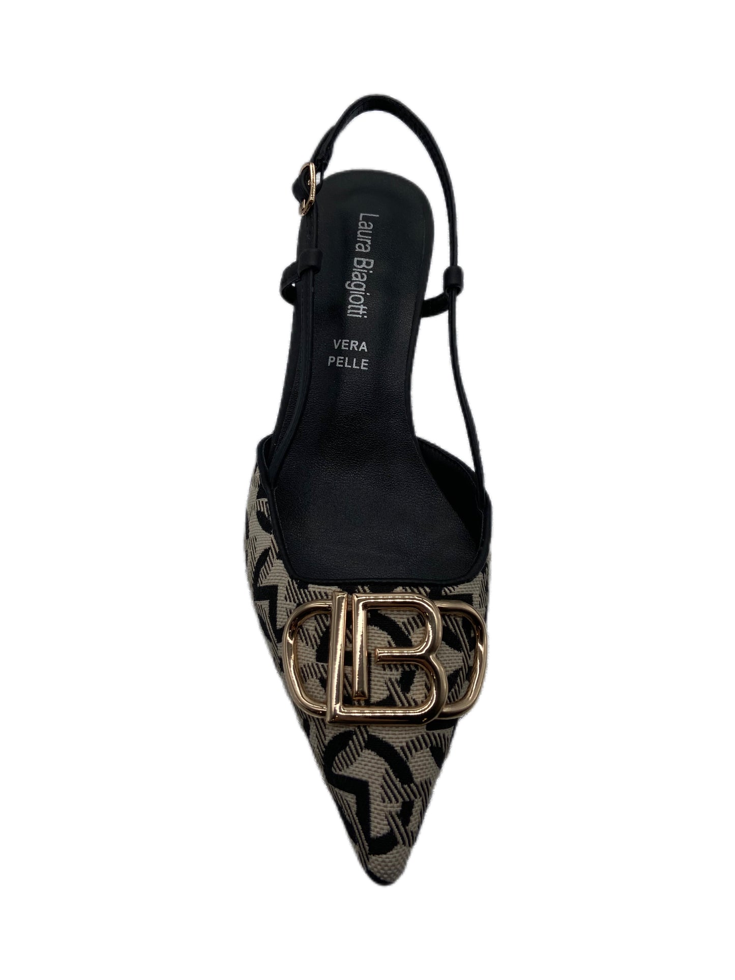 Décolleté slingback bicolor LB nero