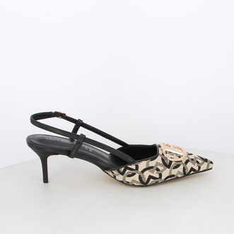 Décolleté slingback bicolor LB nero