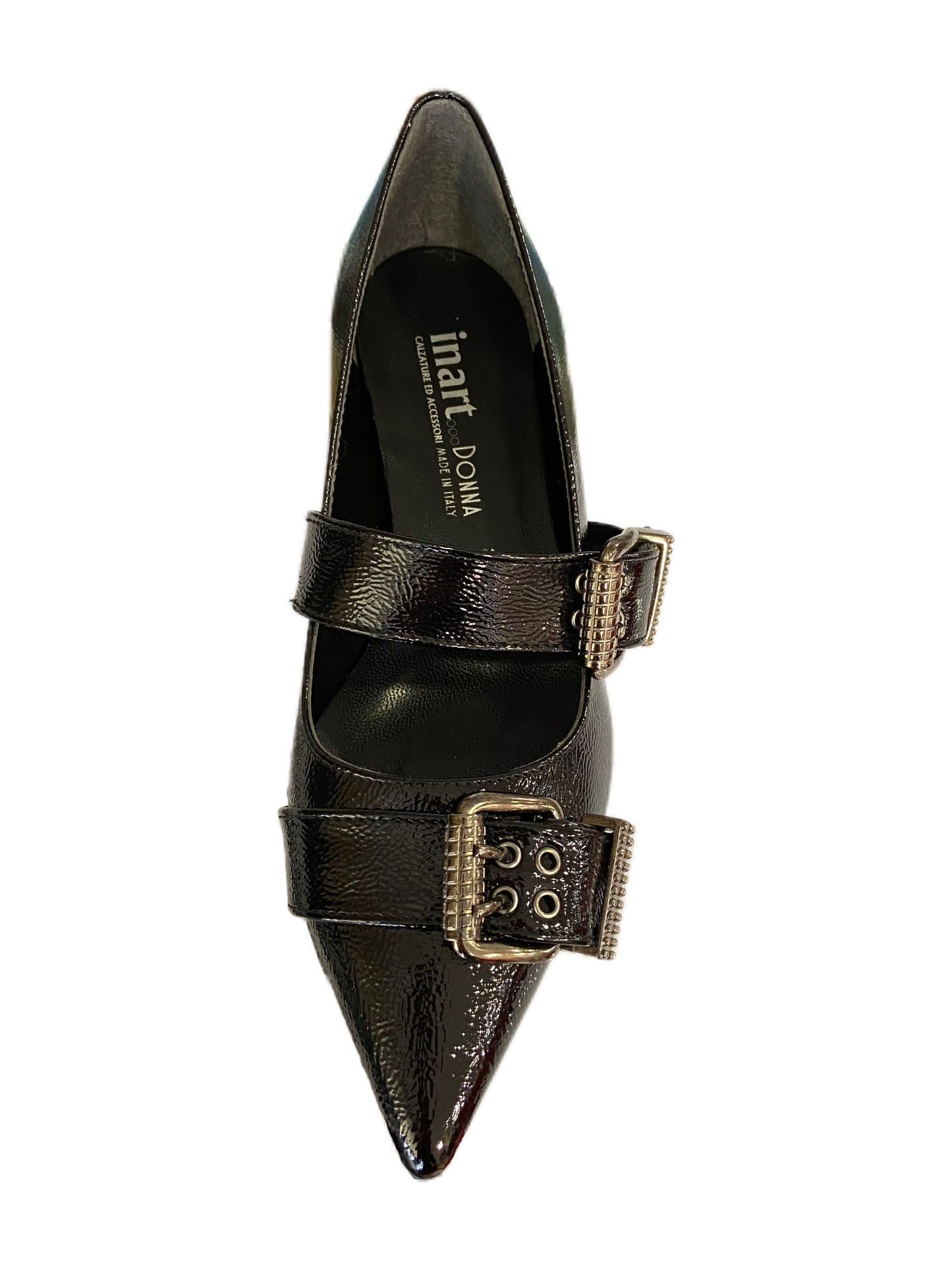Ballerine pelle nero doppia fibbia